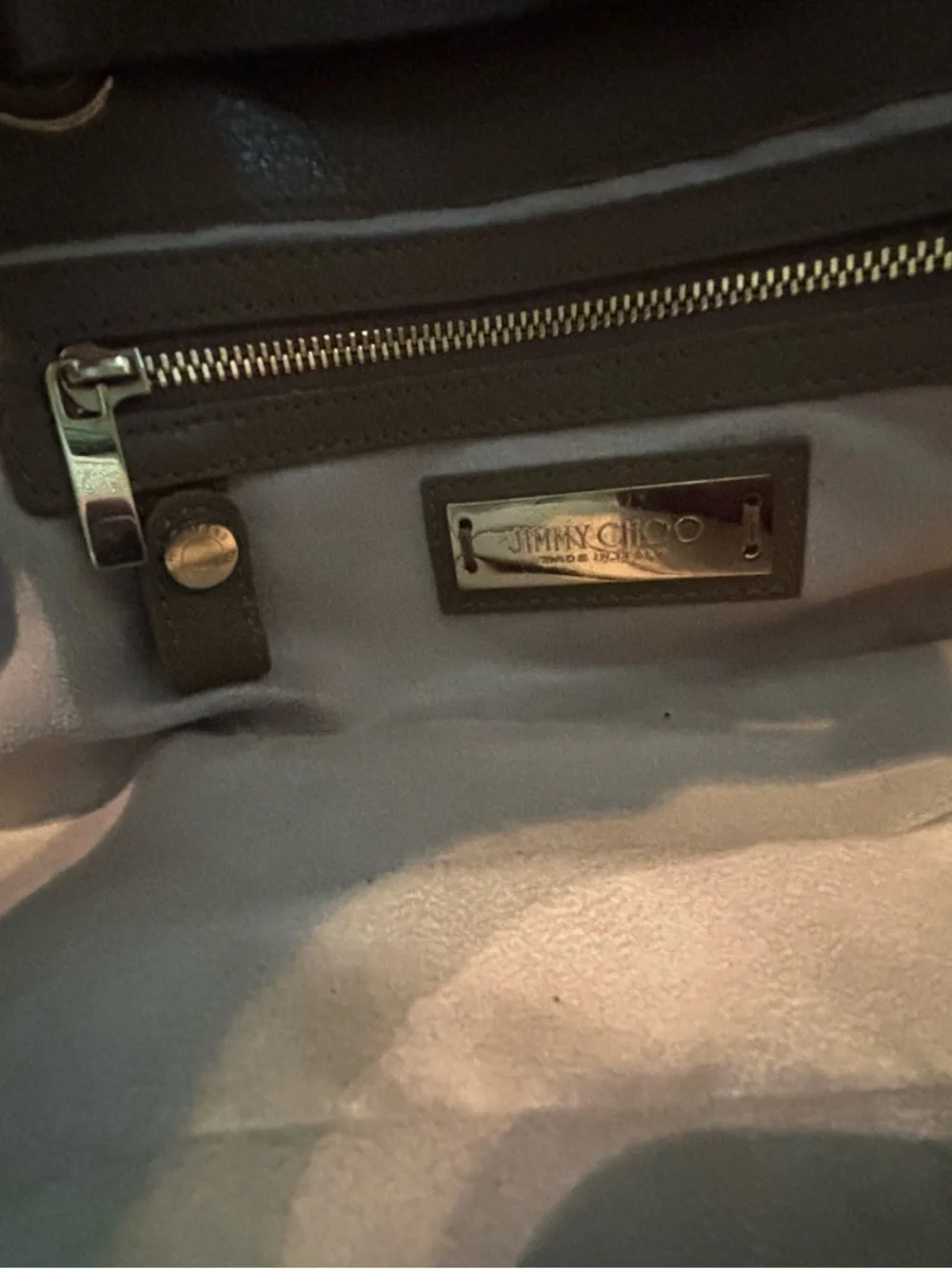 Authentic Jimmy Choo Rosalie Satchel – Camel Grainy Calfskin